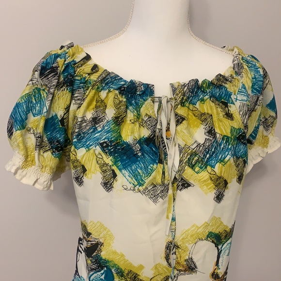 Arden B dress top, blouse, print, short sleeves, small - Picture 2 of 5